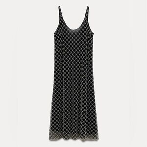 NWT Zara Chic Beaded Jewel Midi Dress